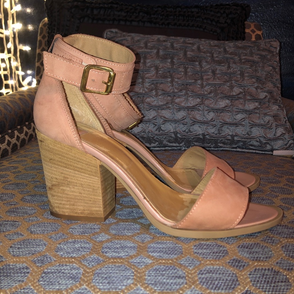 Italian suede block heels